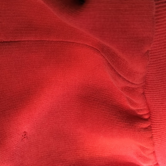 Dickie's red cotton-blend waffle-lined front zipper hoodie-sz M - Picture 9 of 9